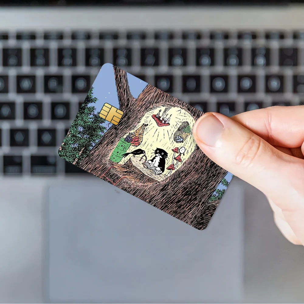 Aesthetic Art Yeonju Choi Bank Credit Cards Bus Pass Stickers Cool Decoration Waterproof 4PCS Card