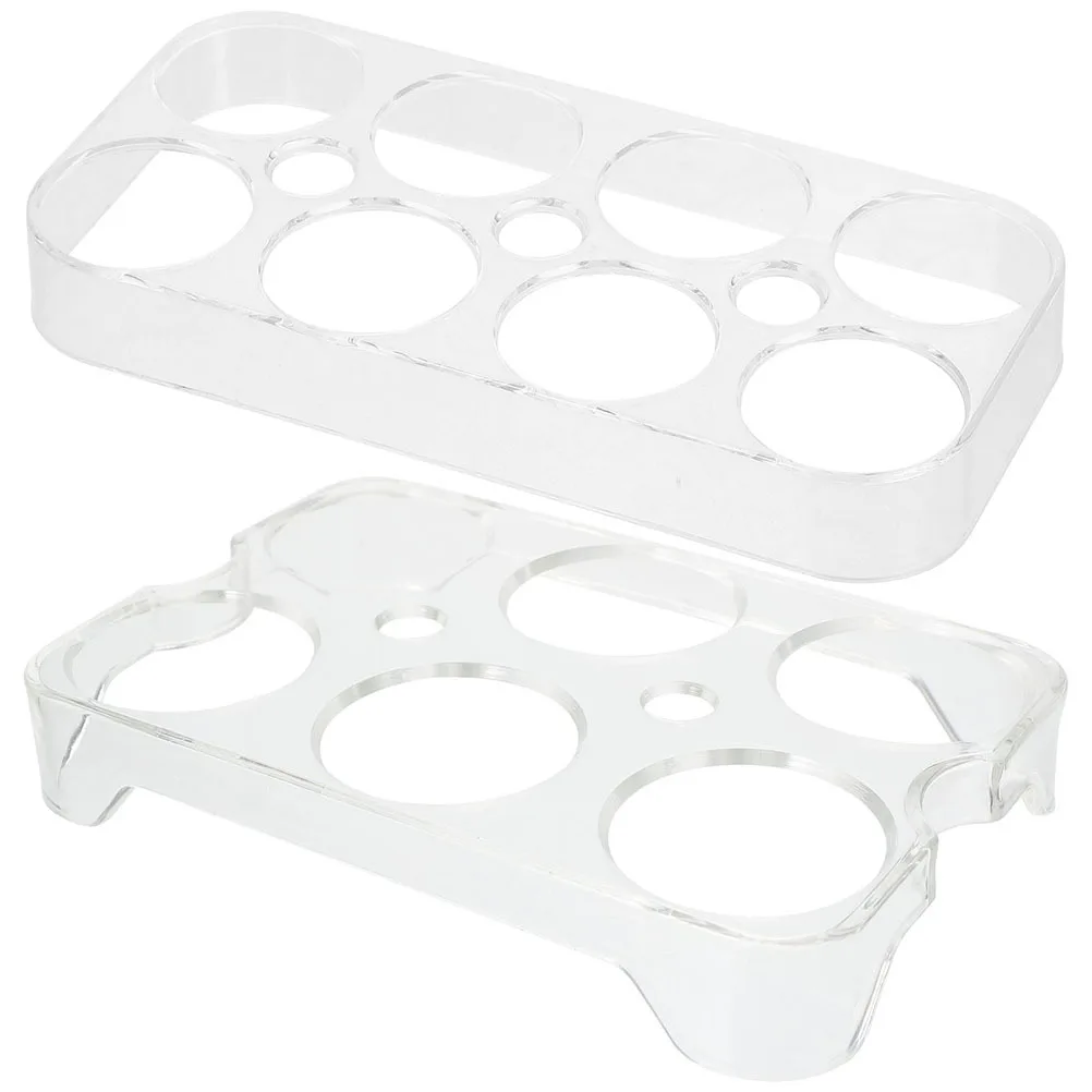 

2Pcs Refrigerator Egg Rack Multi-Grid Holder Durable Stylish Organizer for Fridge Kitchen Storage Tray Fridge Trays for Eggs