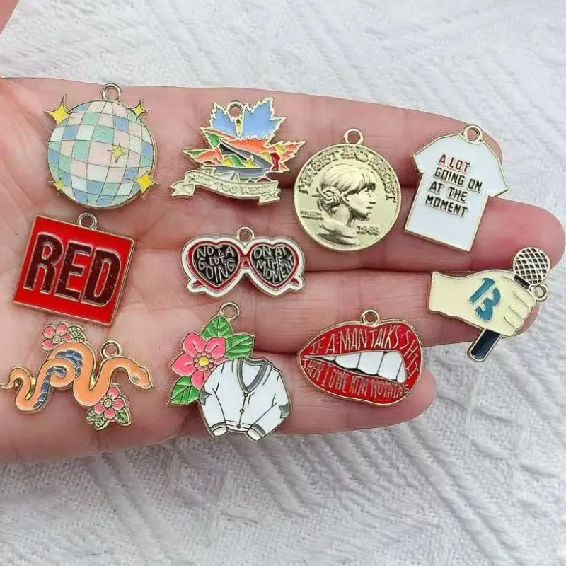 10pcs Cartoon Anime Charm for Jewelry Making Enamel Necklace