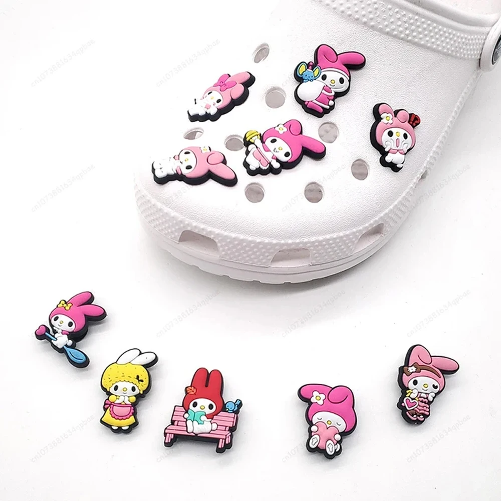 MINISO fai da te ciondoli per scarpe accessori Cartoon Kuromi Cinnamoroll Melody Cute Buckle zoccoli sandali Pin decorare regali per ragazze