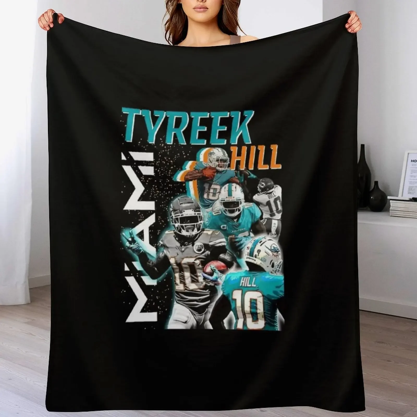 

Tyreek Hill Graphic Throw Blanket Color Fast Cozy Throw Blanket