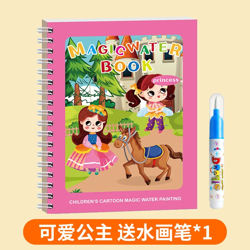 Wasserzeichnungsbuch für Kinder – wasseraktiviertes Malbuch (Englisch), pädagogisches, sicheres Spielzeug für Babys, wiederverwendbare Lernbildung
