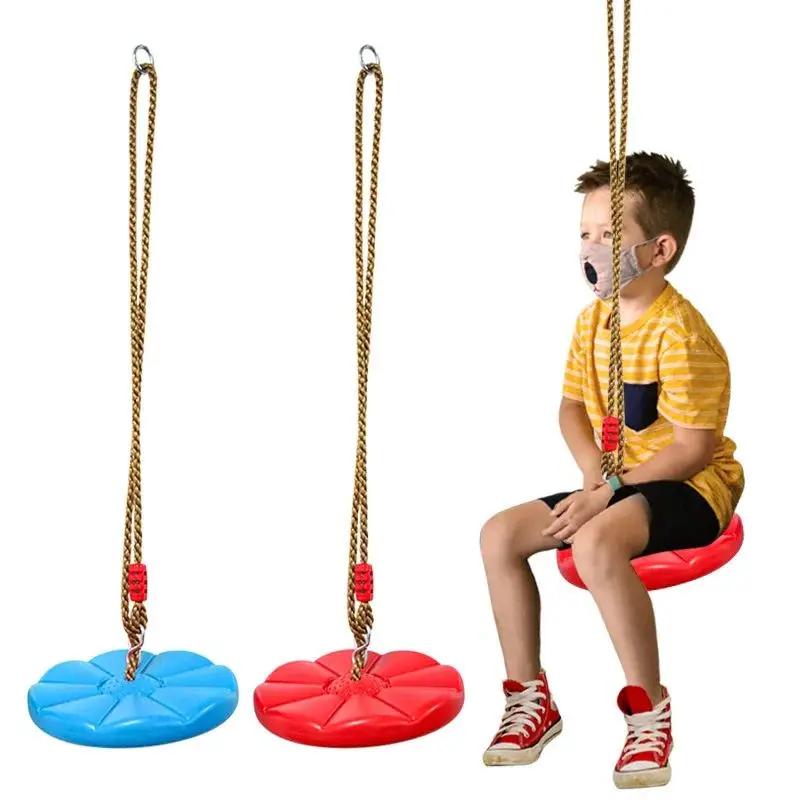 لعبة رياضية للأطفال أرجوحة قرصية للأطفال للرياضات الداخلية والخارجية سميكة مثمنة بتلات أرجوحة معلقة كرسي متأرجح