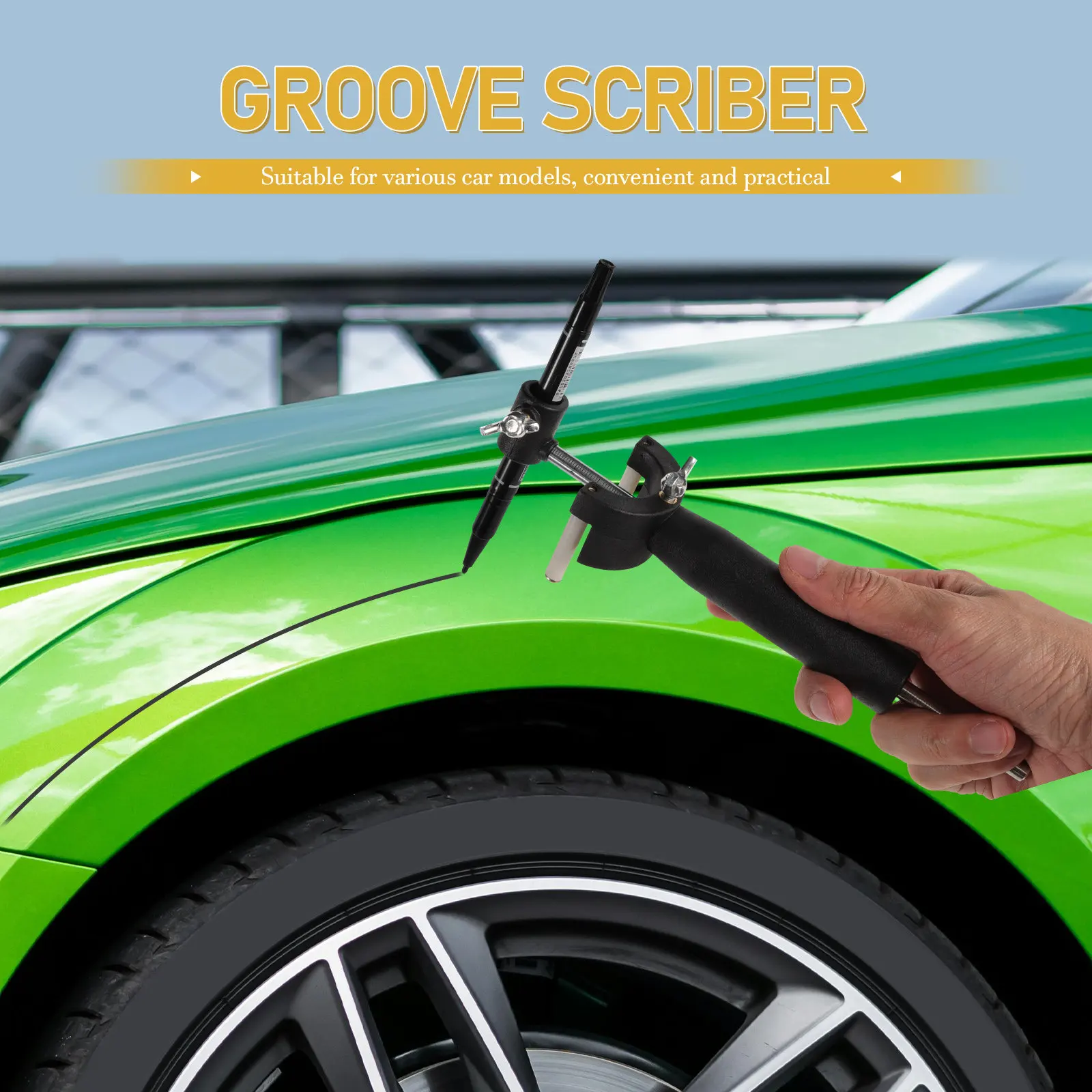 

Wheel Arch Line Marker Tool Plastic Iron Auto Body Repair Tool for Sheet Metal Precision Scribers Auto Scratch Repair Arch Line