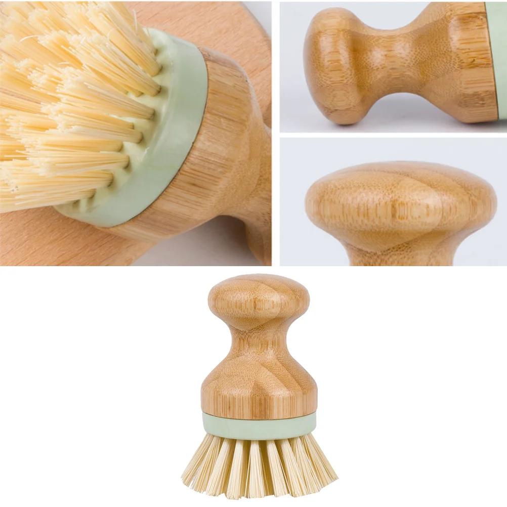 

1Pcs Pan Brush Solid Wood Eco Friendly Kitchen Dish Brush Strong Cleaning Capacity for Pots Bowls Shoes
