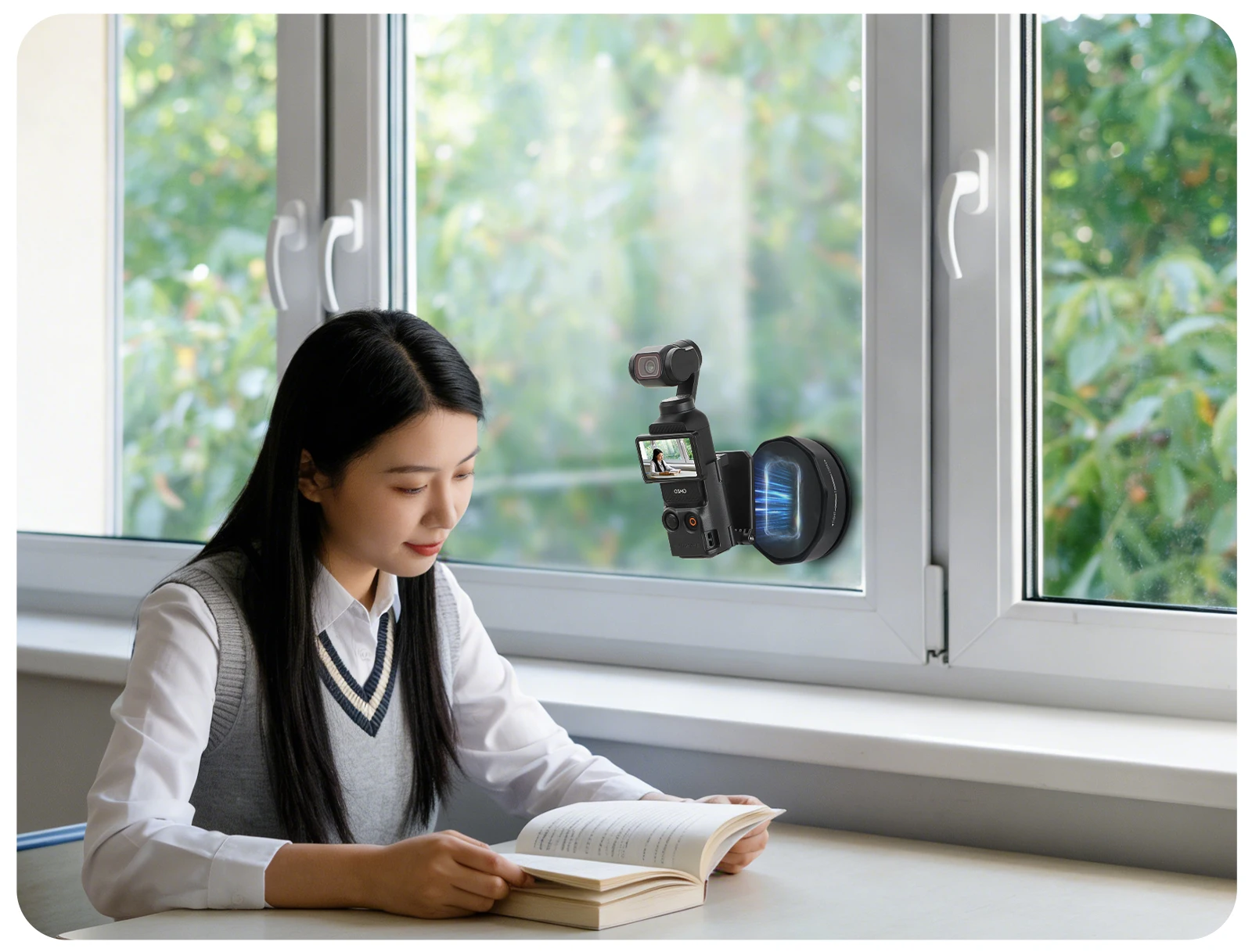 Sunnylife Podstawa Montażowa z Przyssawką do Osmo Pocket 4 3, Obrotowa, Stabilny Uchwyt Samochodowy, Akcesoria do Kamer Sportowych/Insta360/GO Ultra — zdjęcie produktu 6