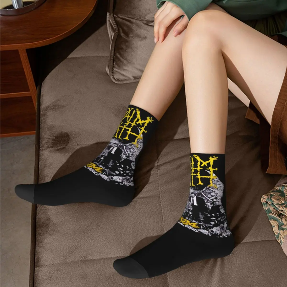 Napalm-Calcetines informales para hombre, medias con estampado de la muerte, banda de Metal negra, accesorios bonitos, Primavera, Otoño e Invierno