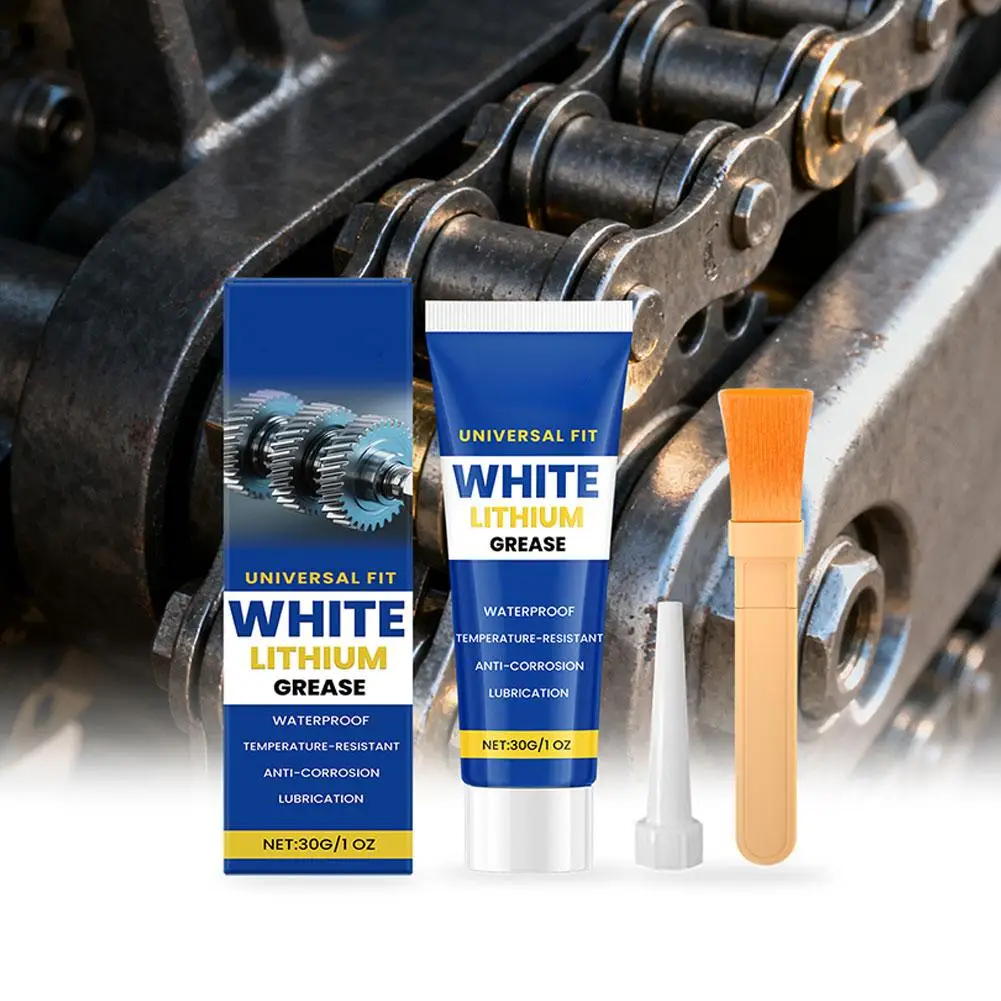 

30g White Grease Multi-Purpose High-Temp Rresistance Mineral Oil Formula Lubricant For Car Sunroof Hinge Gear Bearing Chain N2Y5