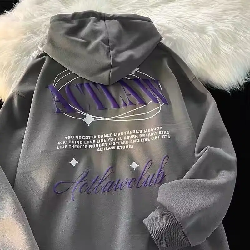 2023 New Vintage Printed Hoodies woman Harajuku Loose Sweatshirts Y2K Streetwear Hip Hop Gothic Oversized Men