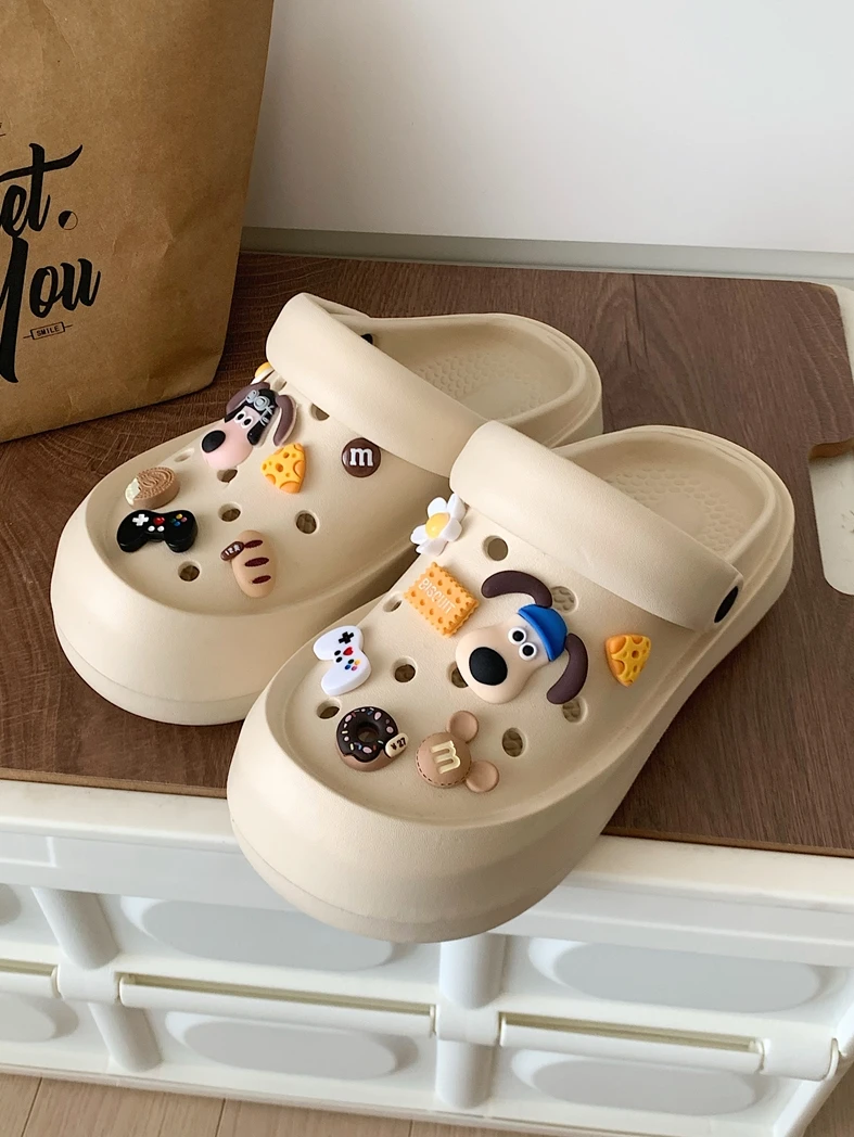 

Women Man Slipper Hole Garden Shoes Slippers DIY Creative Dog Hole Shoes For Women To Wear Outdoors Slip Resistant And Versatile