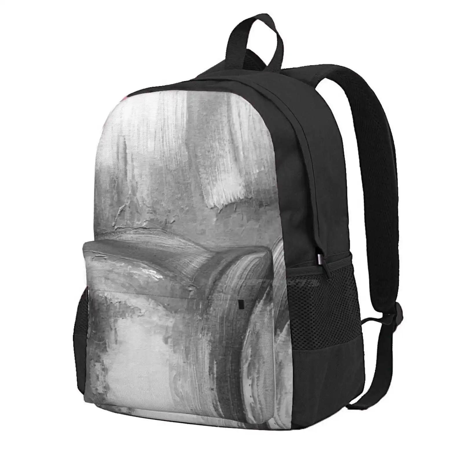 Gray Abstract Hot Sale Schoolbag Backpack Fashion Bags Scandinavian Abstract Modern Art Industrial White Grey Diptych Urban