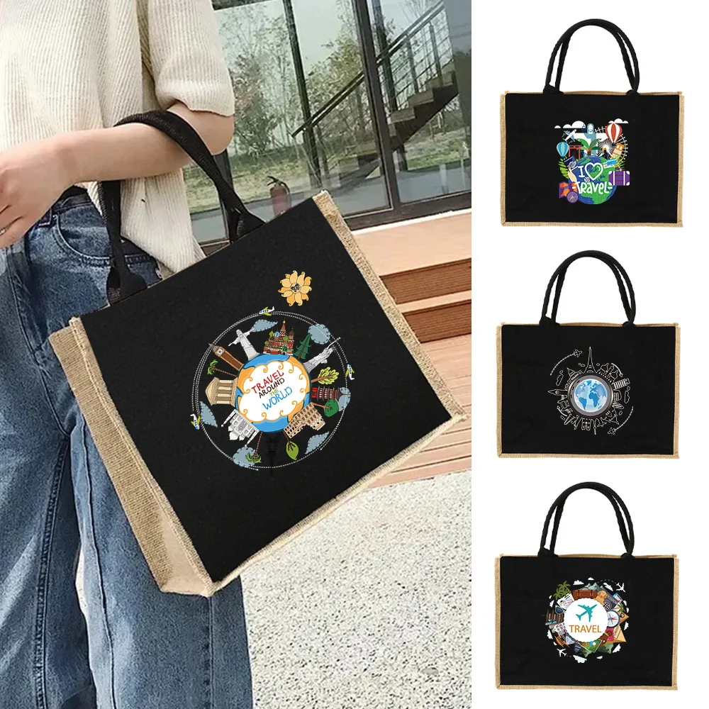 

Портативная сумка для покупок, женские сумки-тоут, многофункциональная дорожная сумка для хранения с узором, большая вместительная дорожная сумка для хранения на плечо