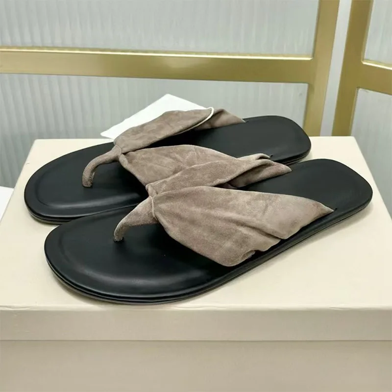 

Новые женские шлепанцы-мюли из замши, летние повседневные удобные тапочки