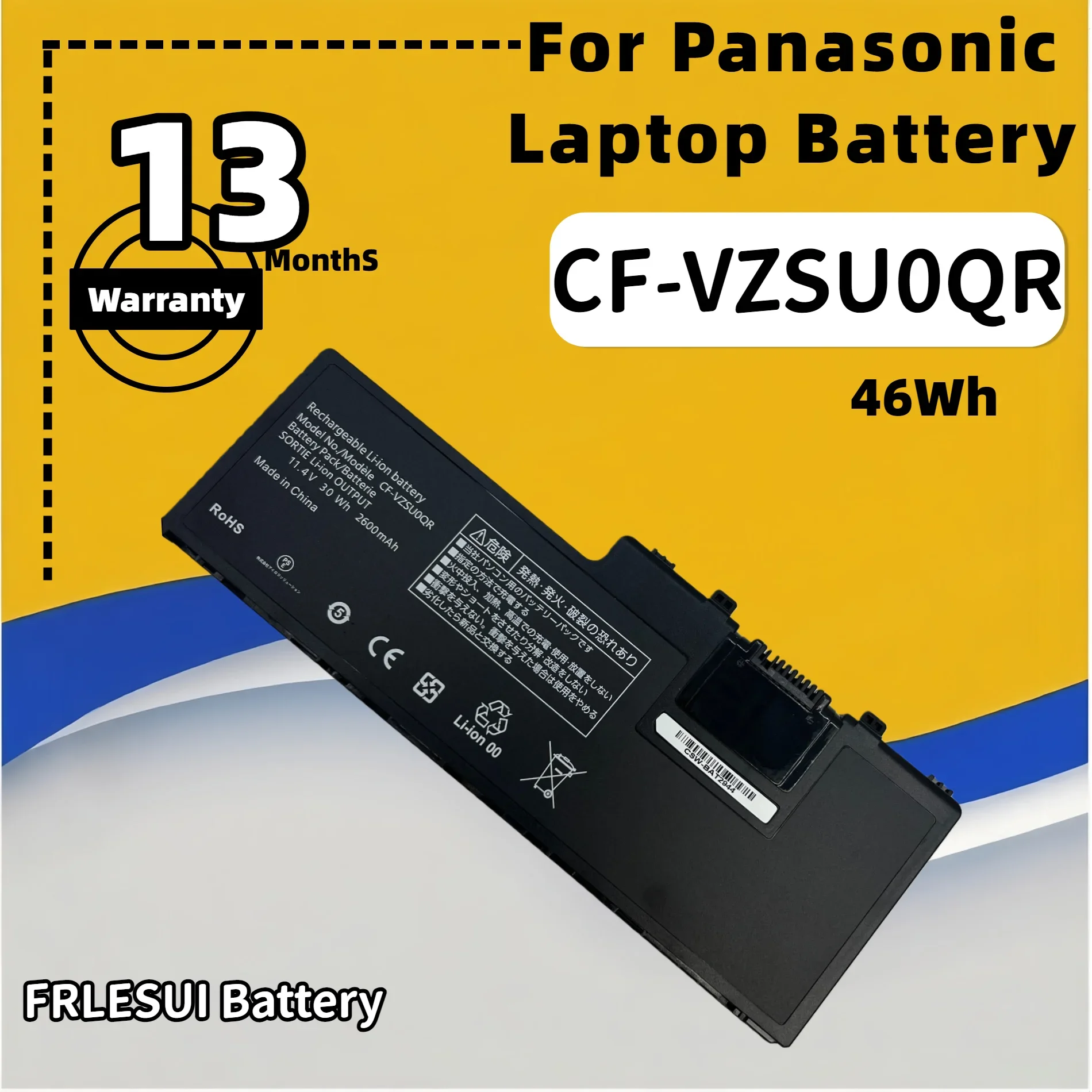 FRLESUI For Panasonic ToughBook CF-20 Toughpad FZ-A2 CF-VZSU0QR CF-VZSUOQW CF-VZSU0QJS CF-VZSU0QK CF-VZSU0QW Battery