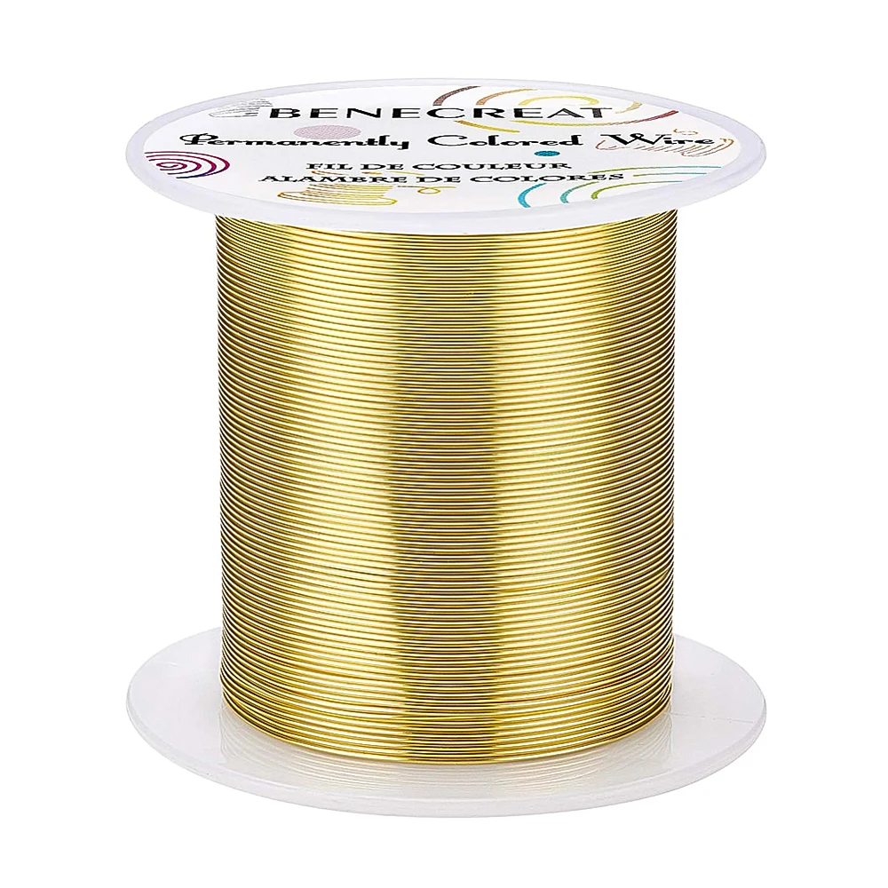 

1roll Round Copper Wire for Wire Wrapped Jewelry Making Light golden 22 Gauge 0.6mm 164.04 Feet(50m)/roll