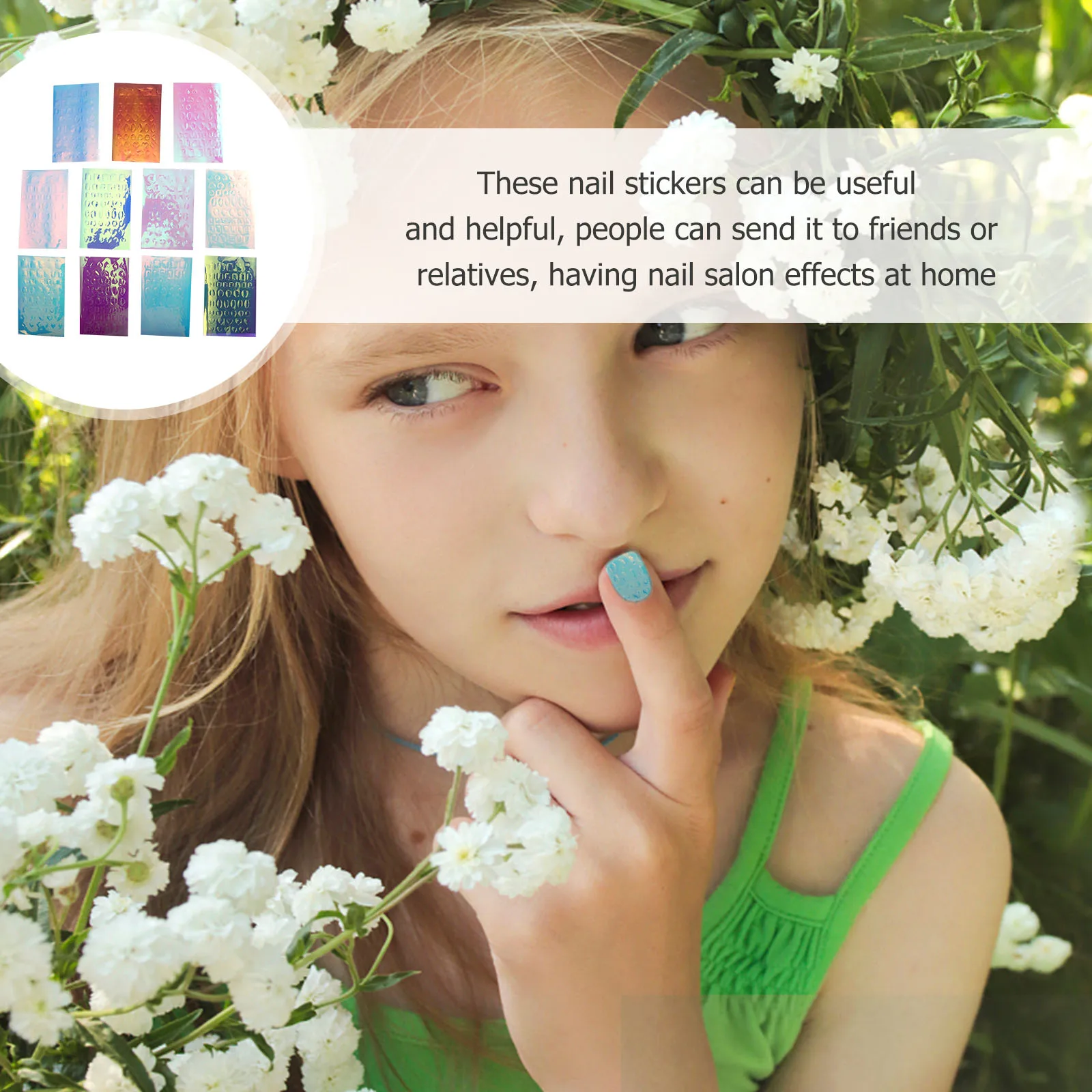 

11pcs Ice Cube Cellophane Mermaid Nail Stickers Decals DIY Manicure Supplies for Home Salon Use Waterproof Creative Decorative