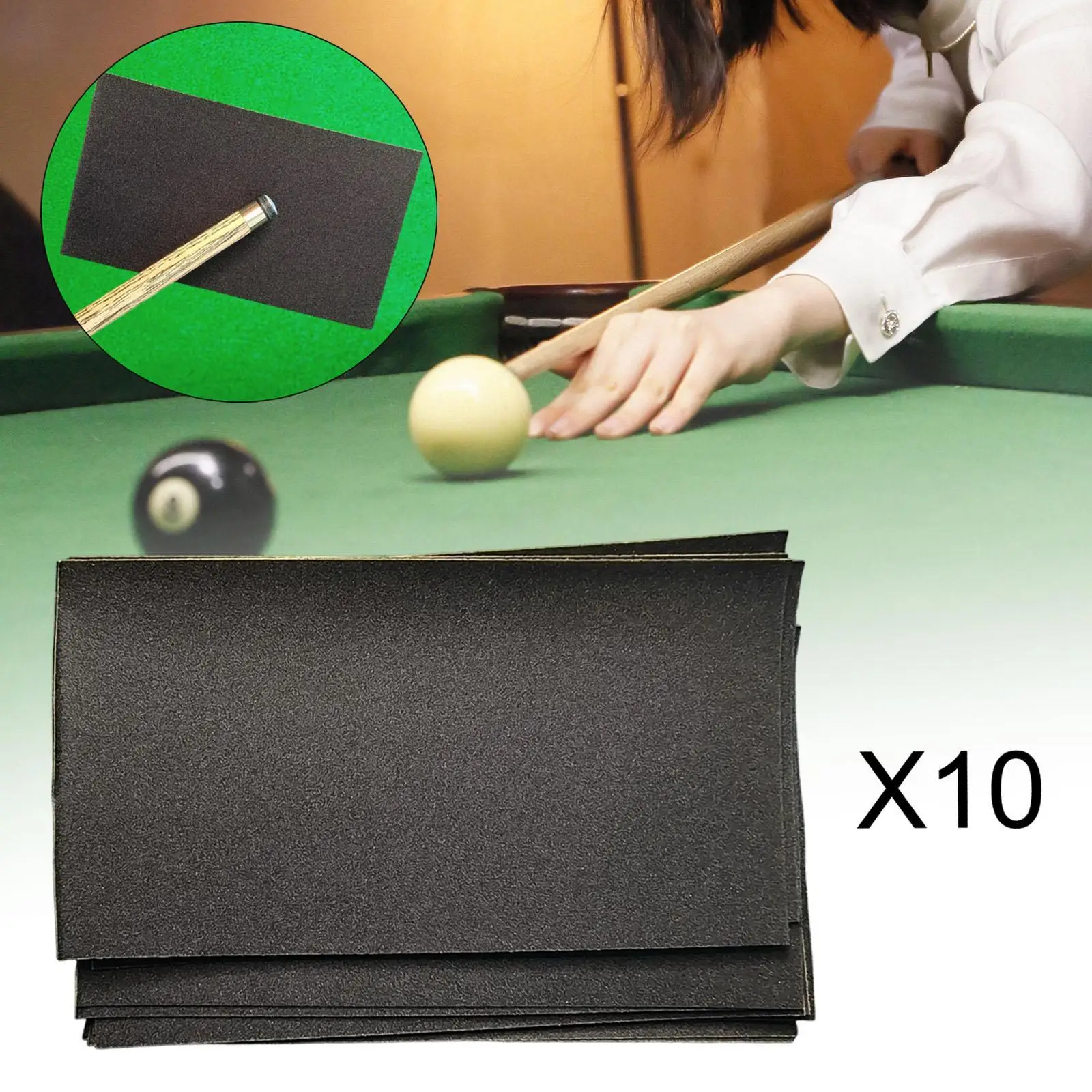 

Billiard Cue Sandpapers Portable Shaft Polisher Sanding Sheets Cleaning Tools for Pool Stick Maintenance and Billiard Tips