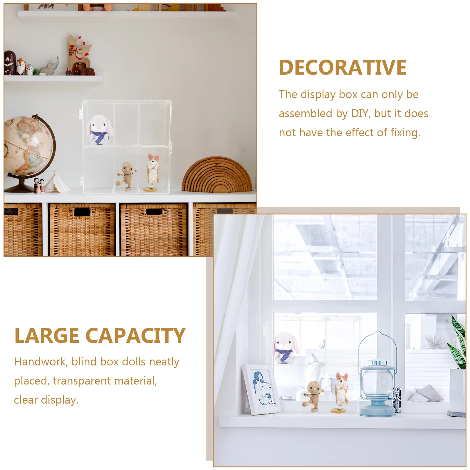 

Clear Transparent Display Box Desktop Organizer Storage Case for Collectibles Artworks High Definition Figure Storage Case