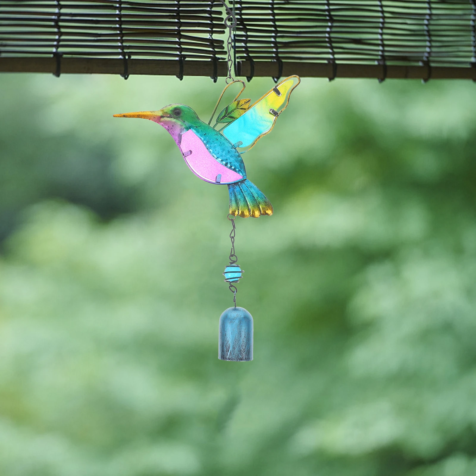 

Sky Blue Wind Chime Wrought Bird Wind Chimes Iron Hanging Bell Pendant Balcony Decor Garden nament Sweet Sound