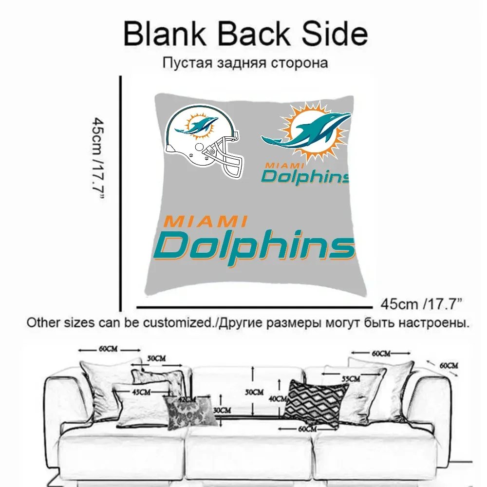 Decorative Pillowcase Miami Dolphins Cushion Covers 45x45 Cushions Cover Luxury Living Room Decoration Home and Decoration Pilow