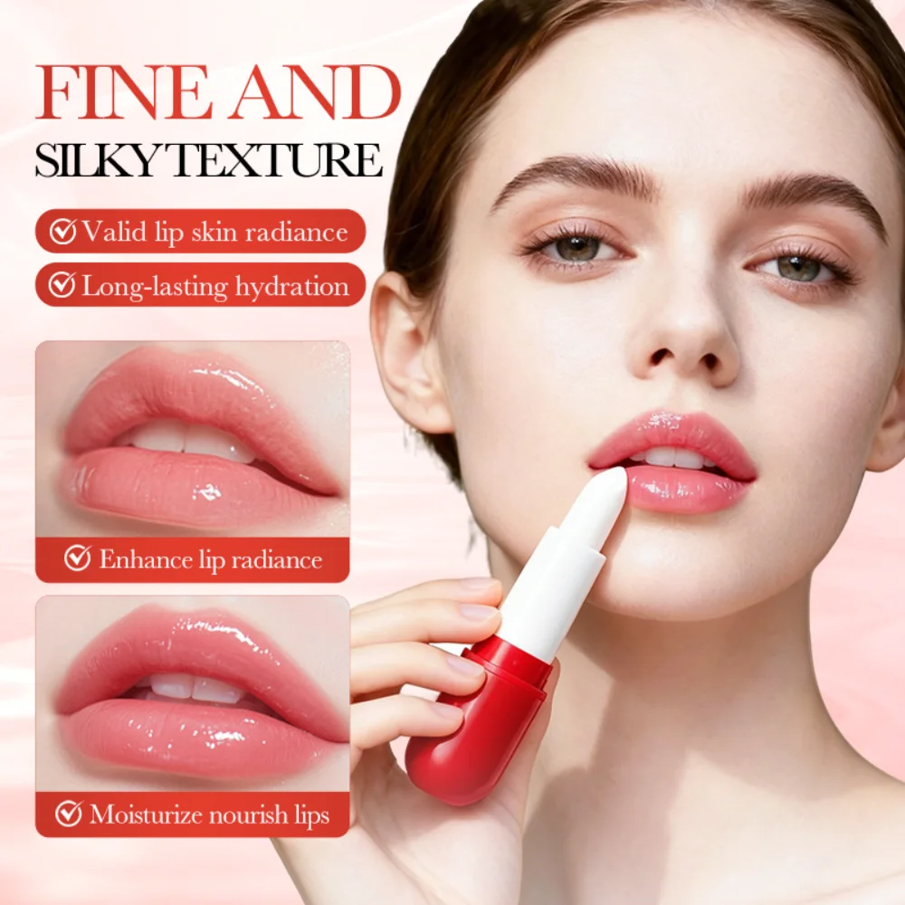 SADOER Pomegranate Lip Balm with Vitamin E and Hyaluronic Acid Hydrating Lip Care Stick for Dry Lips with A Smooth Glossy Finish