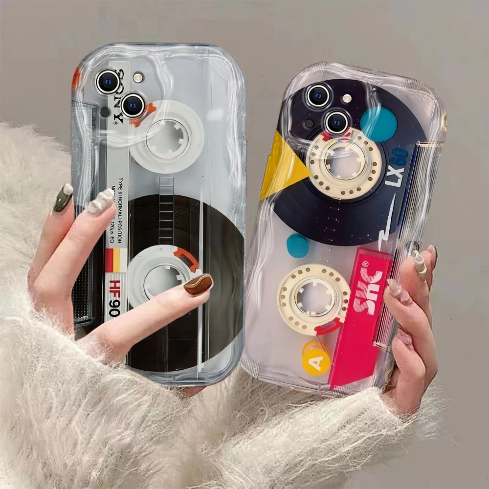 Etui na telefon Retro Radio tape Cassette 3D Wave do OPPO Reno 12 11 F 8 T 7 Z 6 5 4 Pro F23 F11 F9 4G 5G Miękka silikonowa osłona tylna