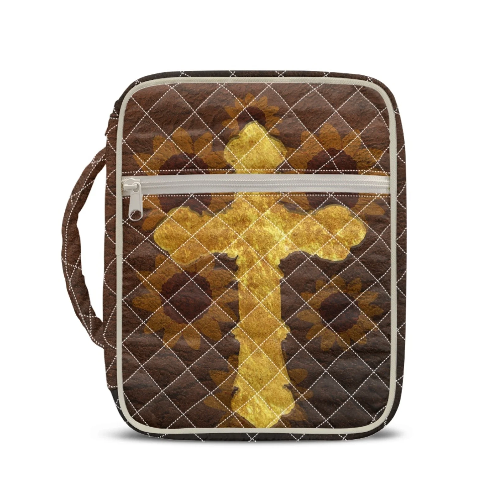 Coloranimal Golden Cross Portable Quilted Carrying Cases for Women Pocket Bible Study Bag 2026 Collection