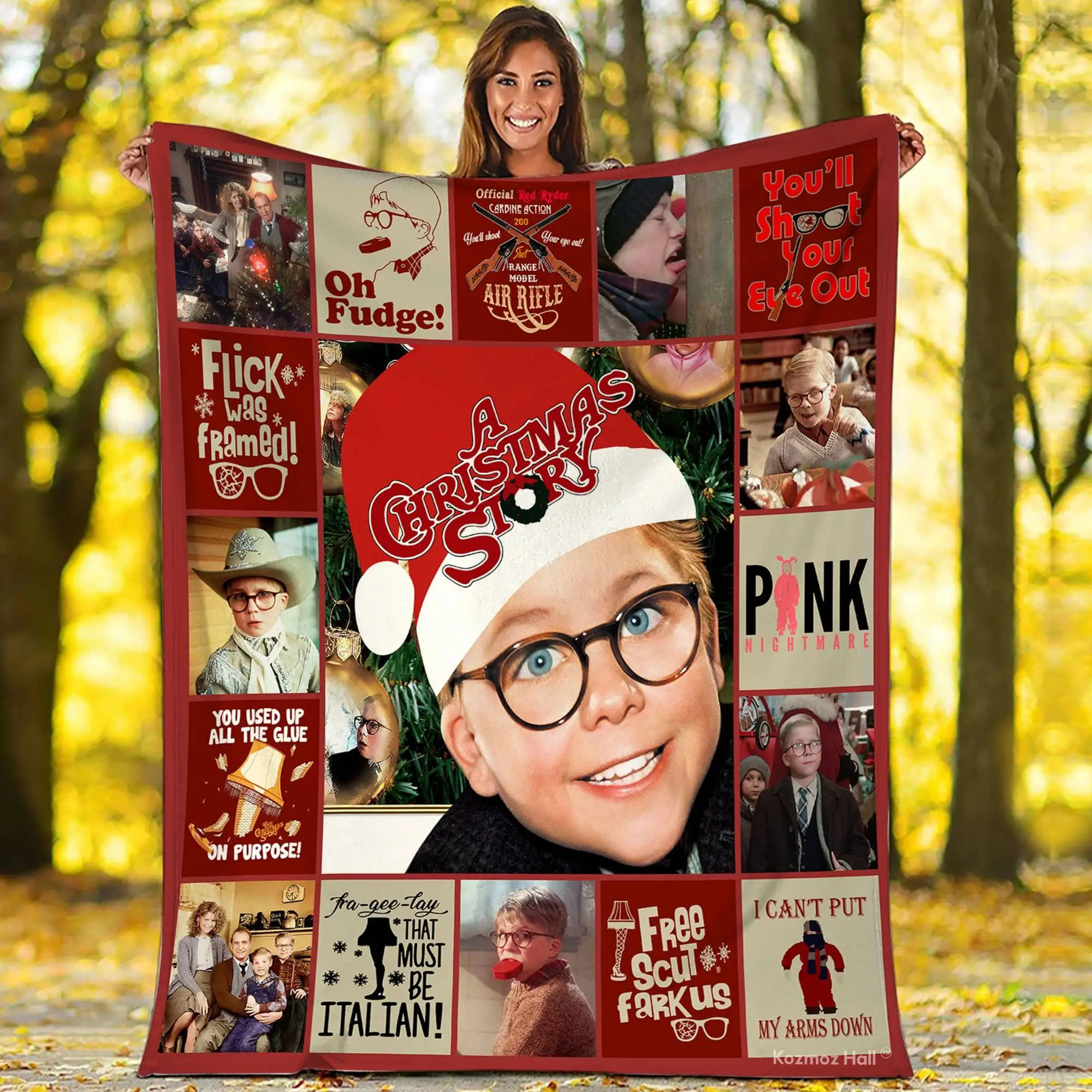 A Christmas Story Blanket Ralphie Blanket Leg Lamp Oh Fudge Pink Nightmare Christmas Movie Blanket Christmas Gift Birthday Gifts