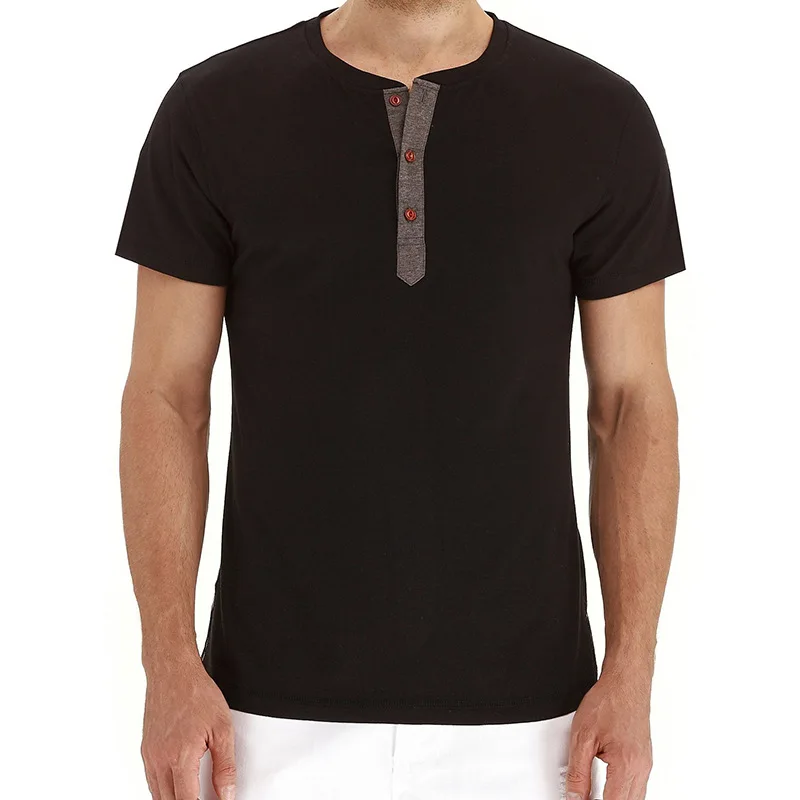 2025 Clothing Men's Short-Sleeved T-Shirt Henry Shirt CleanFit Style PU Leather Nine-Arm Sleeve City Walk Suitable for Ladies