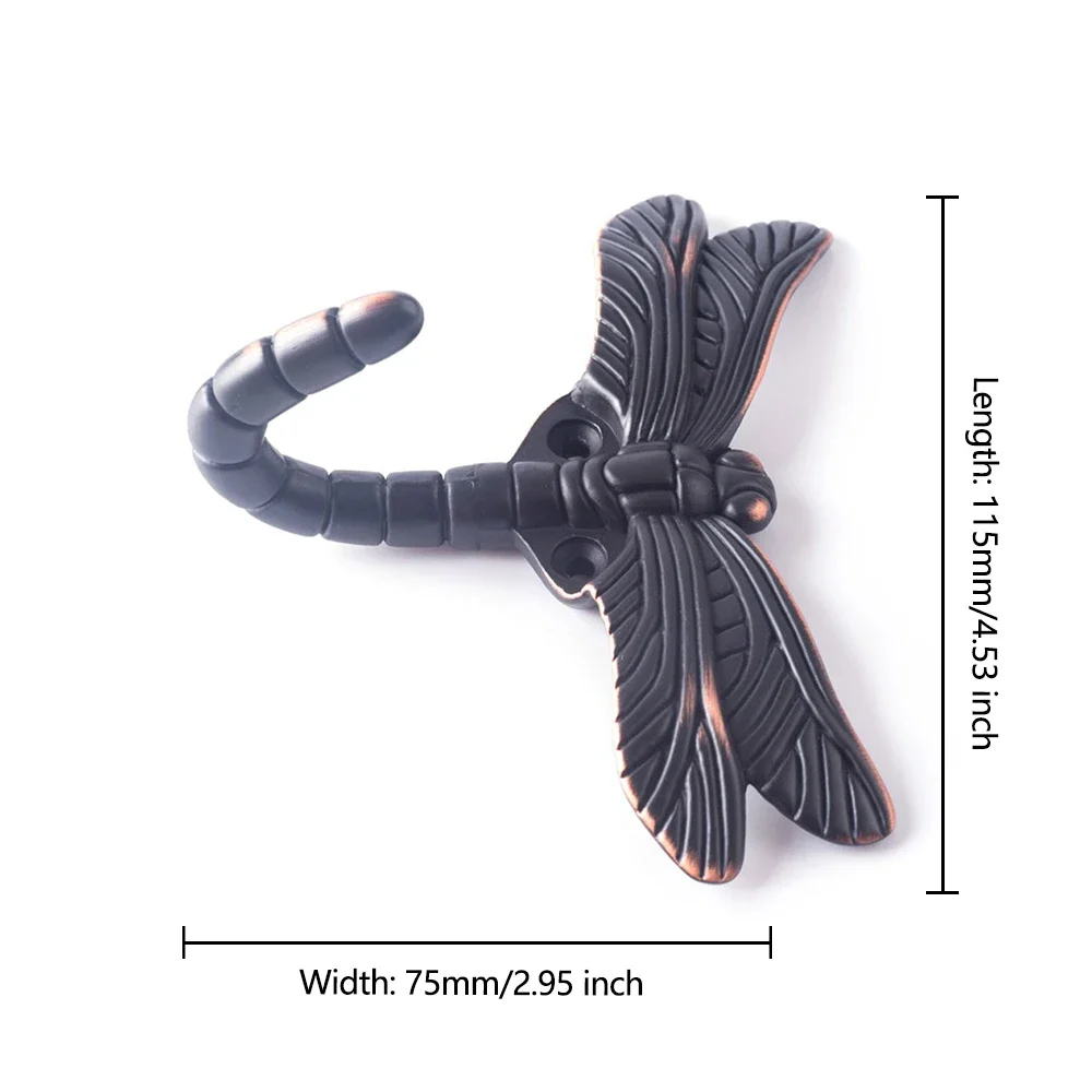 Dragonfly Wall Hooks Coat Rack Towel Hooks Jacket Holder Bathrobe Rack Key Hooks Backpack Hanger Tool Holder Pet Leash Hanger