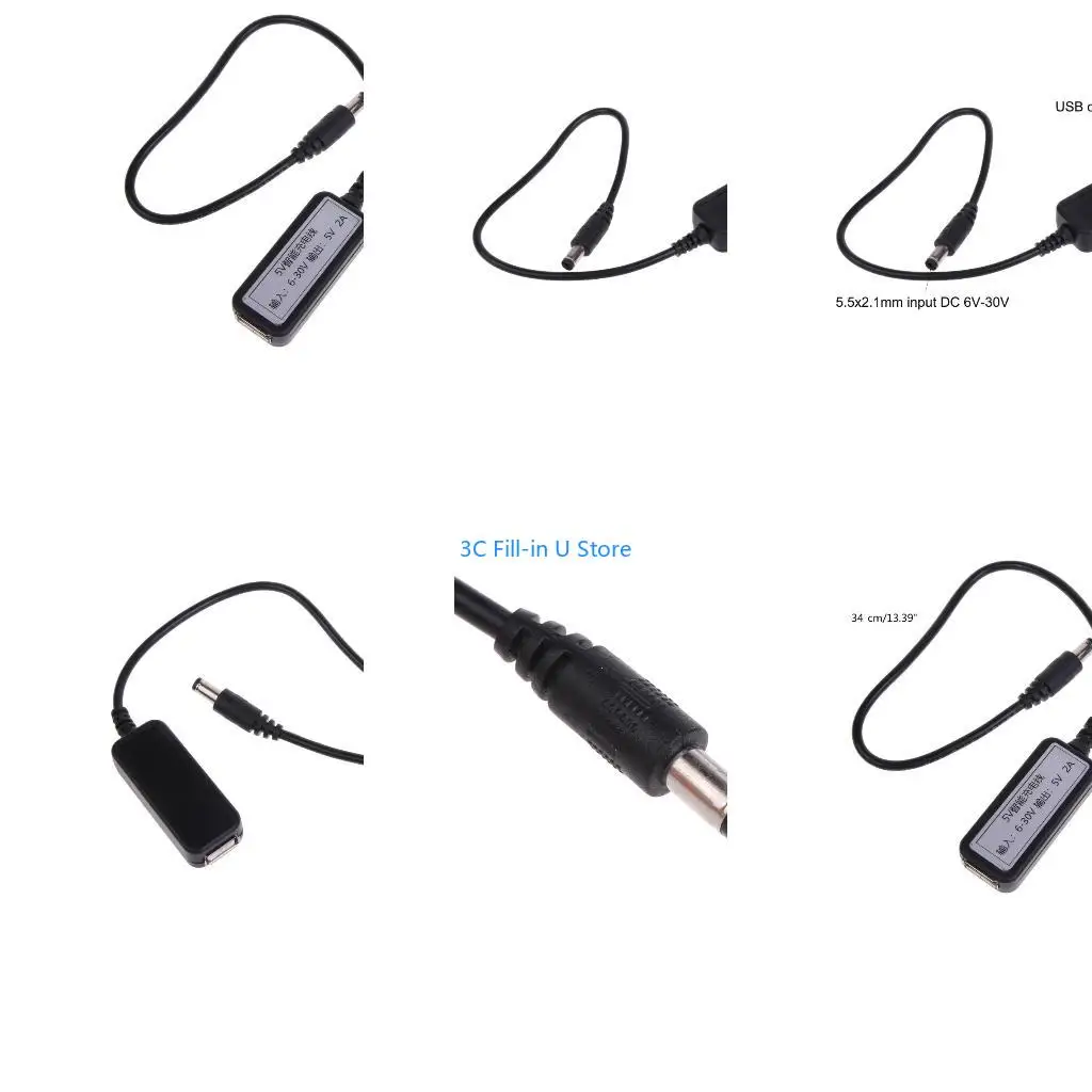 G8TA DC5.5x2.1mm to USB 5V Adapter Cord Wire Male Connector Barrel Power Supply Converter Multiple Gadget