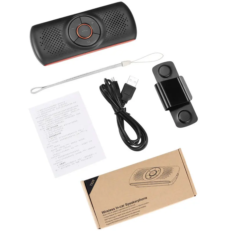 Kit Sem Fio Bluetooth-compatível Car Set Handsfree Speakerphone Multiponto Sun Visor Speaker para Telefone Smartphones Car B-T