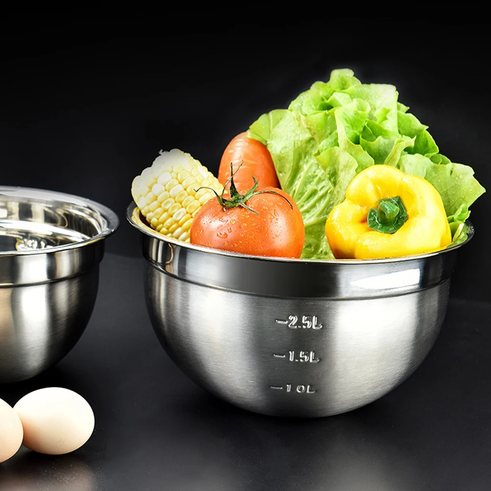 

Stainless Steel Bowl Salad Fruit Container Vegetable Basket Bowls Kitchen Storage Basin Mixer Eco Friendly Healthy