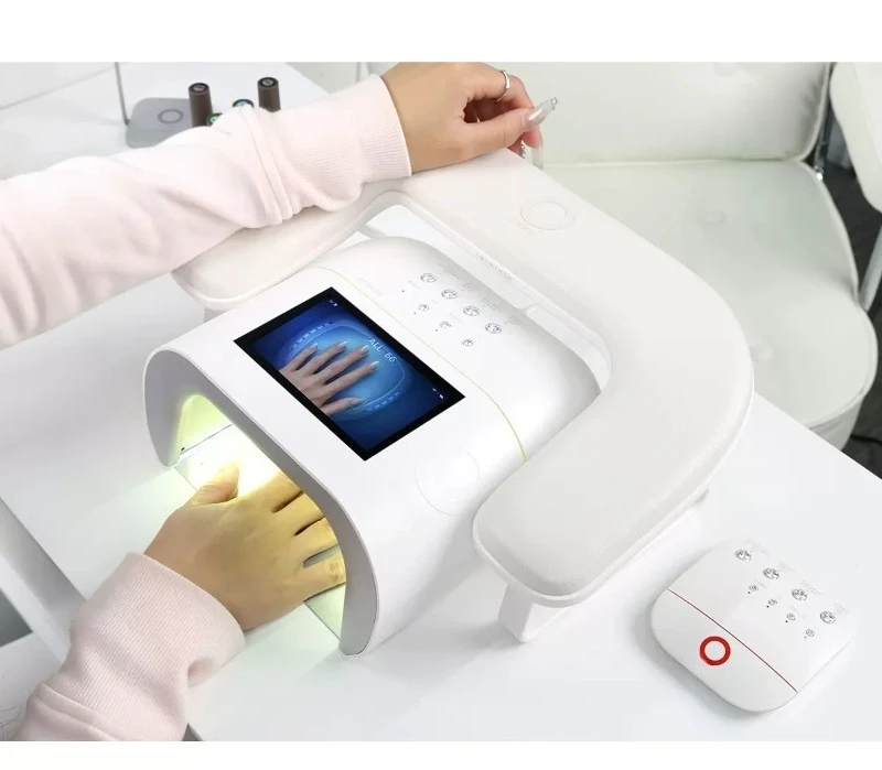 Safe Nail Phototherapy Lamp with Battery and Charging Cabinet, No Skin Damage Synthetic Manicure Baking Lamp Set