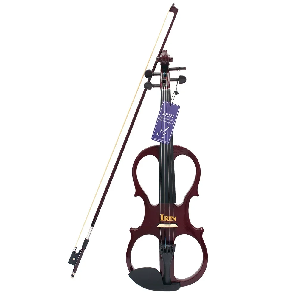 

4/4 Electric Silent Violin Wine Red Bilateral Fiddle Stringed Instrument With Accessories Case Cable Headphone For Music Lovers