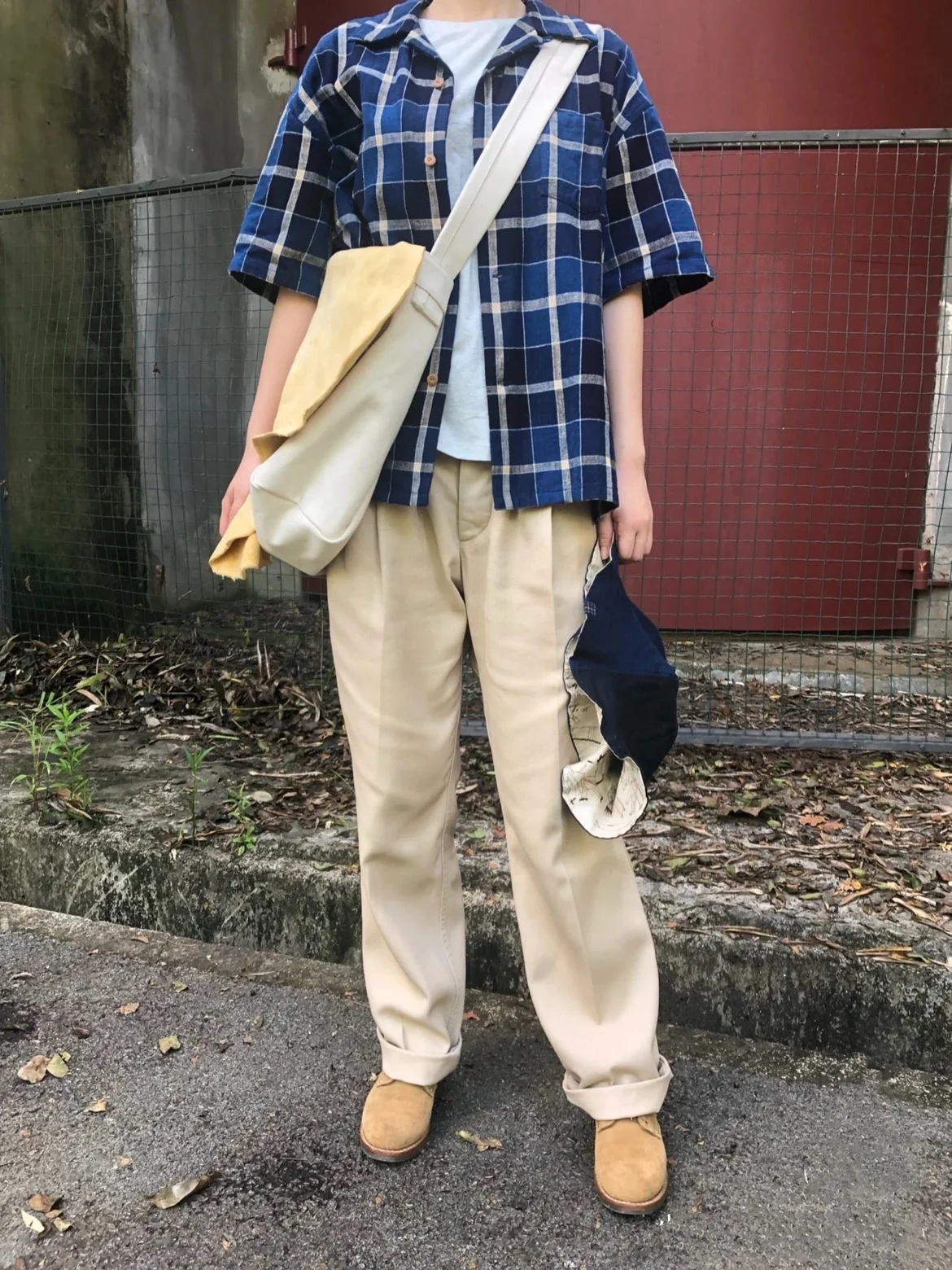 

2026 VISVIM ICT WALLIS SHIRT CHECK (N.D.) Мужская рубашка в клетку с кубинским воротником в гавайском стиле