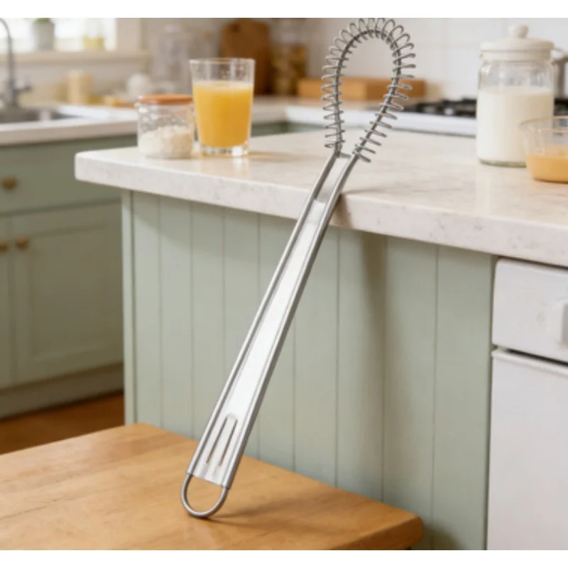 1Pc Handheld Mini Kitchen Egg Blender Stainless Steel Spring Manual Egg Beater Honey Cream Blender Kitchen Baking Tools