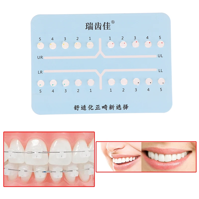 1Bag Transparent Temporary Tooth Decoration With Metal Wires Ceramics Bracket And Ligature Ties Dental Decorations