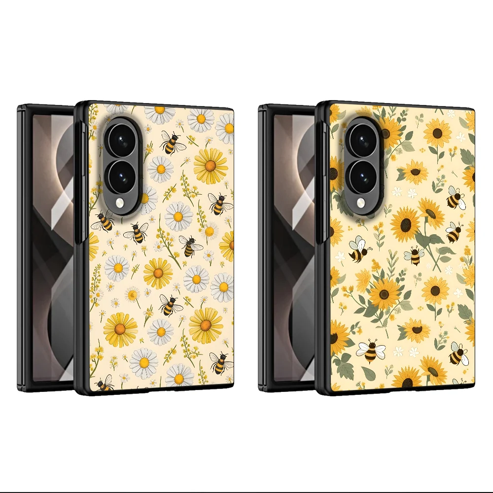 Case for Samsung Galaxy ZFold8 Ultra Z Fold8 Wide Z Fold 8 Phone Capa Cartoon Sunflower Bee