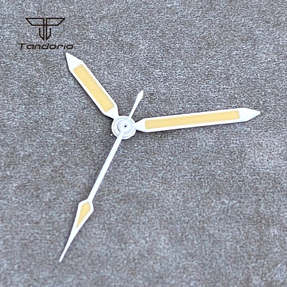Tandorio White Edge Mod Pilot 50-Fathoms Series NH35/PT5000/ Miyota 8215 Watch Hands Luminous Replacement Watch Hands Parts