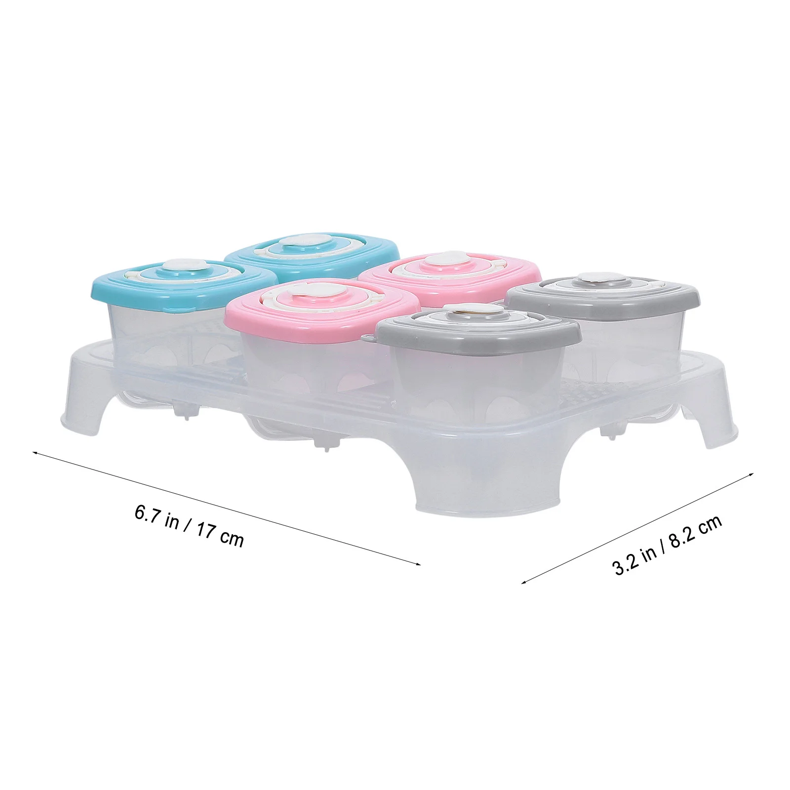 Set di scatole per alimenti per bambini da 6 pezzi Contenitore per alimenti per neonati a 6 scomparti Pp Tpe Vassoio portaoggetti in materiale siliconico Design con scanalatura profonda