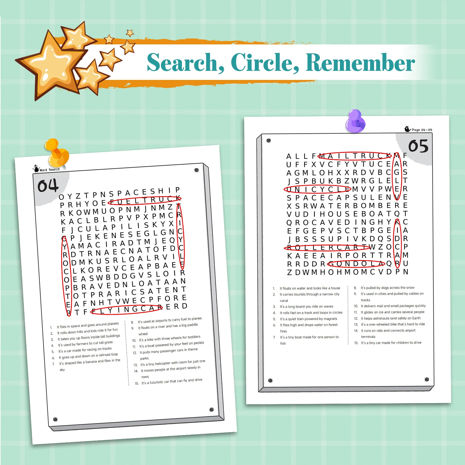 Word Search Puzzle Book – Guess the Word Challenge for Kids & Adults, Fun Brain-Training Activity