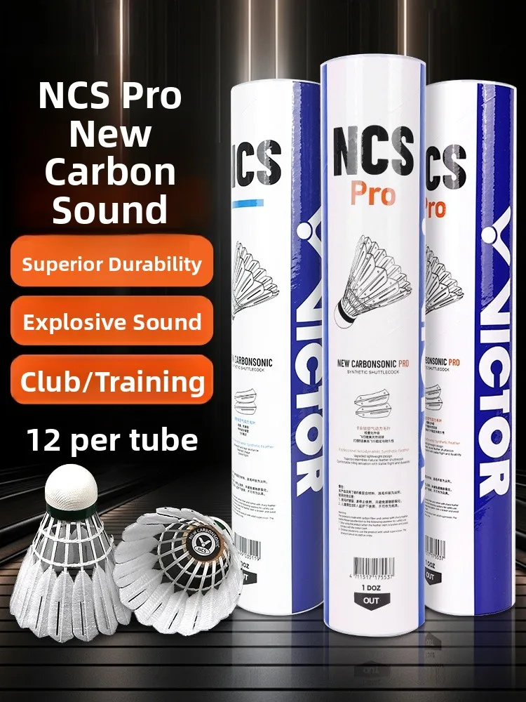 Victor NCS pro Synthetic Badminton uttlecos Cetition Training Carbon Sound Ball Superior Durabili Wooden Forehead