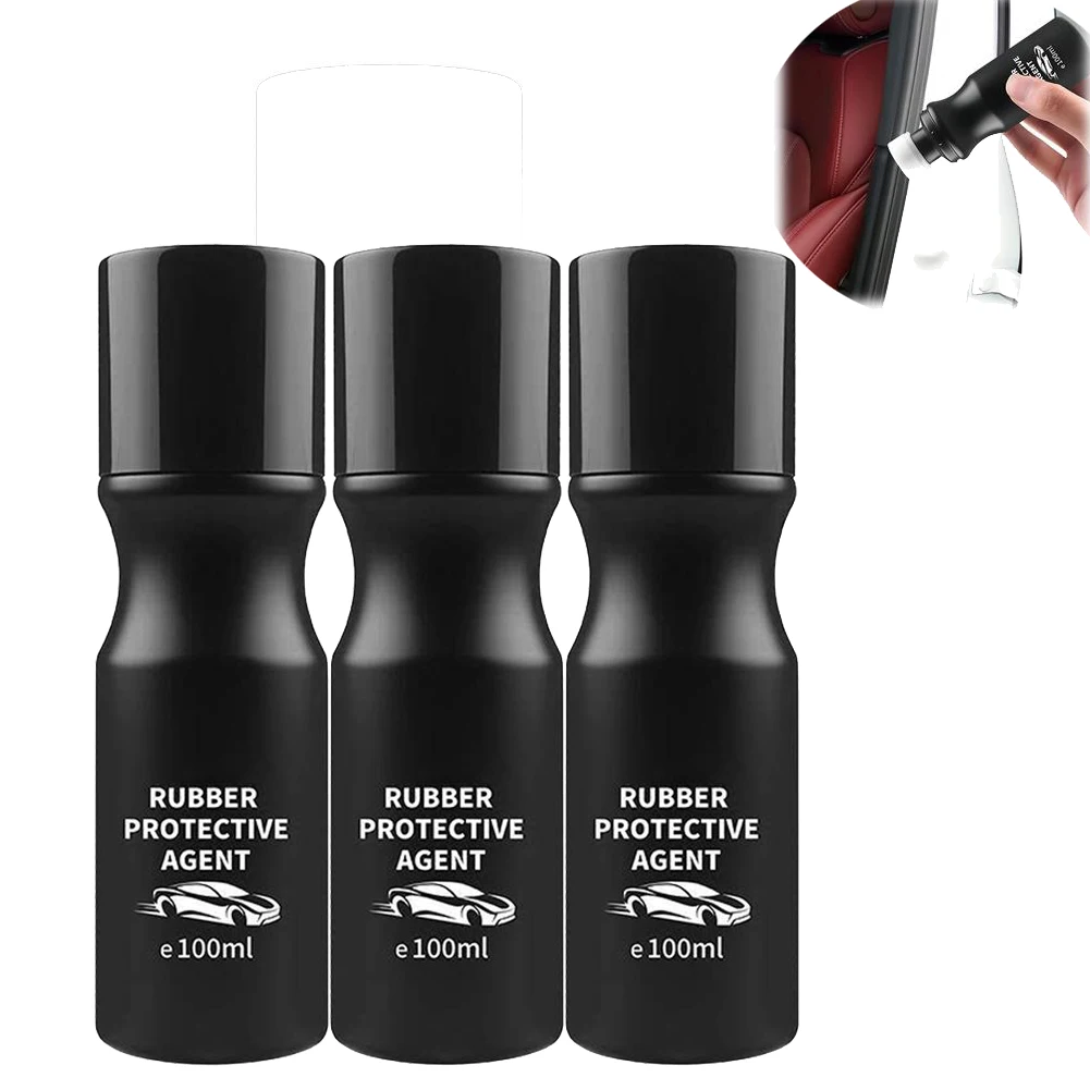 1/3PCS Car Rubber Seal Protectant (100ML) Noise Elimination & Restores Elasticity for Windows, Hoods, Trunks, Rejuvenates Color