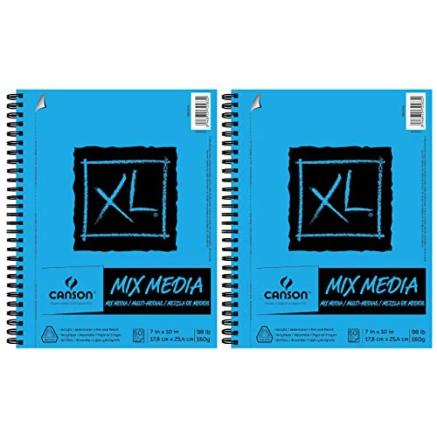 

XL Series Mix Media Paper Pad, Heavyweight, Fine Texture, Heavy Sizing for Wet and Dry Media, Side Wire Bound, 98 Pound, 7 x 10