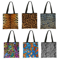 Tiger Leopard Crocodile Zebra Stripes Print Shoulder Bags Women Fashion Handbag Travel Totes Bag Ladies Reusable Shopping Bag
