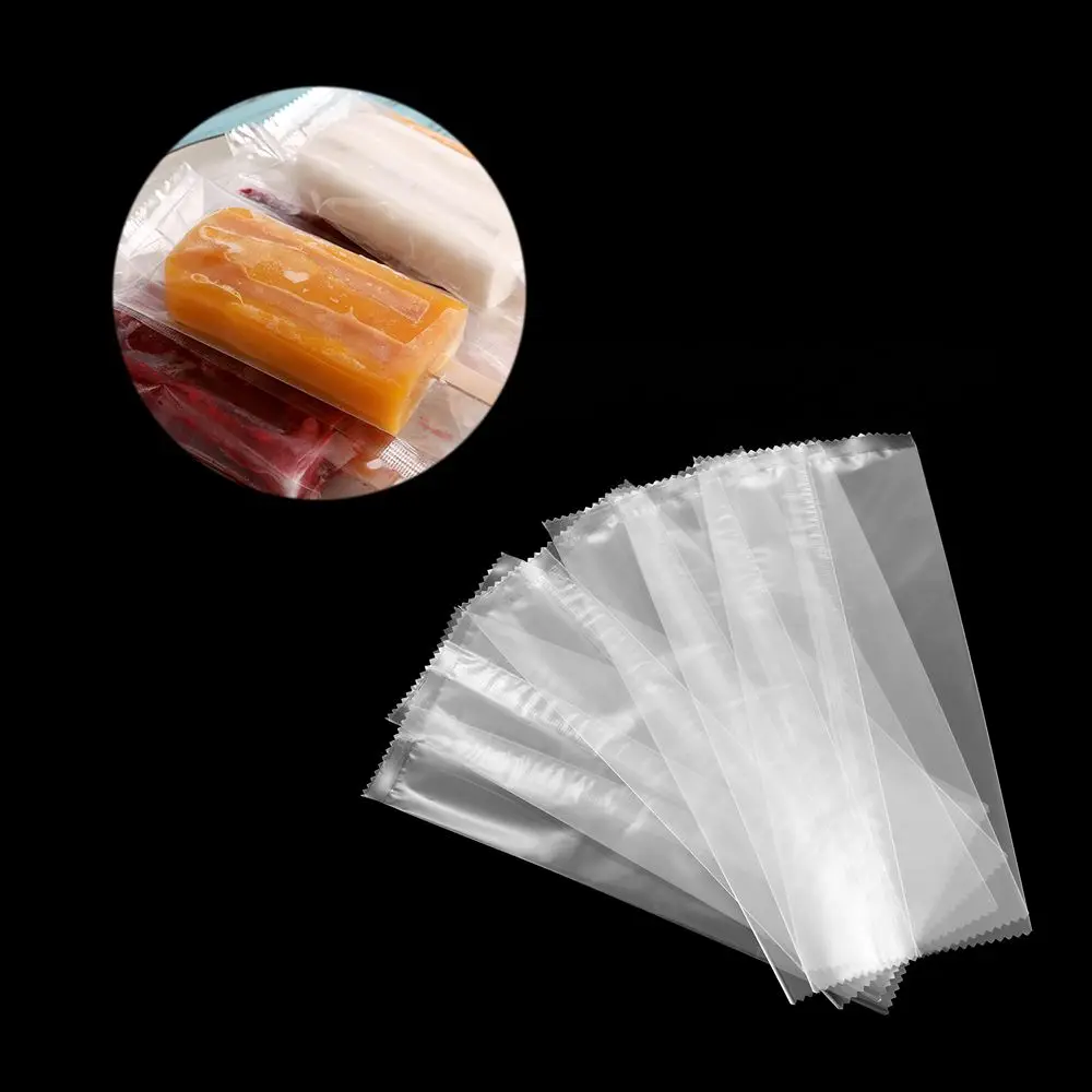 Bolsas de plástico desechables para helados, bolsas transparentes para almacenamiento de helados congelados en la nevera, lote de 100 unidades