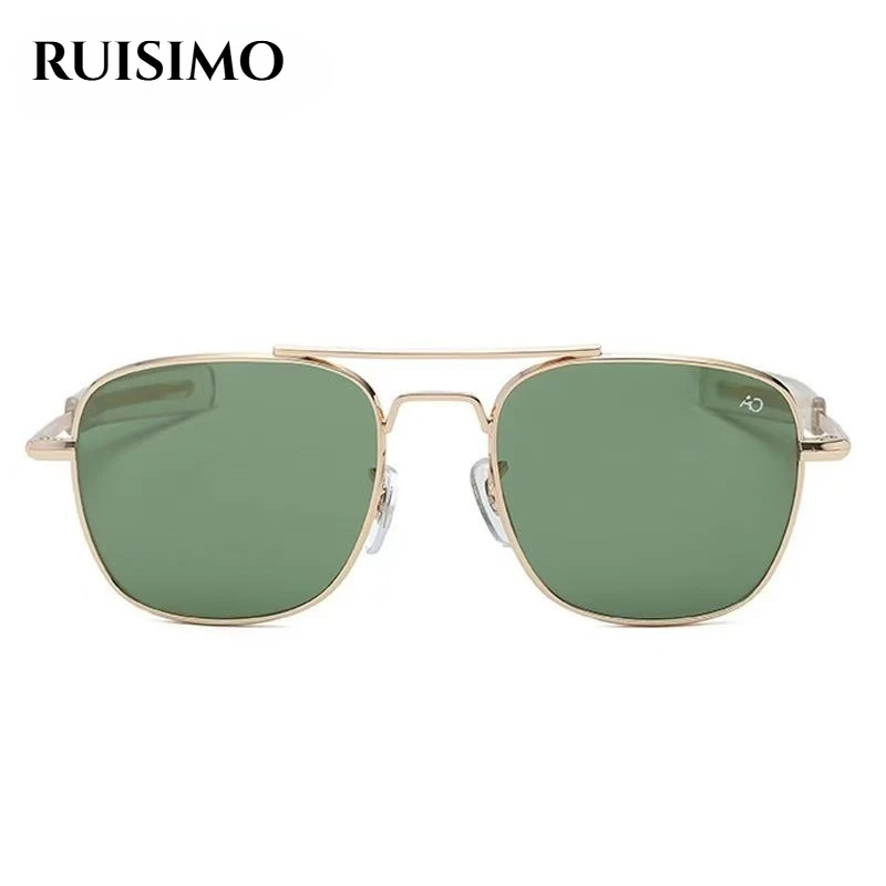 Klassische Doppelträger Metall Quadratische Sonnenbrillen Damen Herren Vintage Luxus-Sonnenbrillen Outdoor-Fahren Weibliche Männliche Brillen