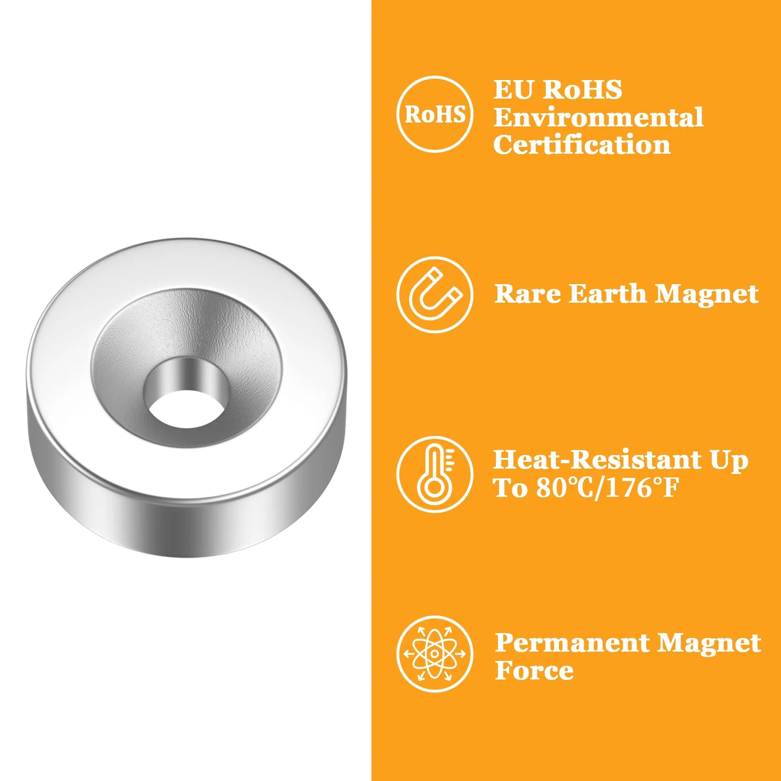 8/10/12/15/18/20x3 Strong Magnet Countersunk Round NdFeB Neodymium Magnet Powerful Rare Earth Permanent Fridge Magnets with hole