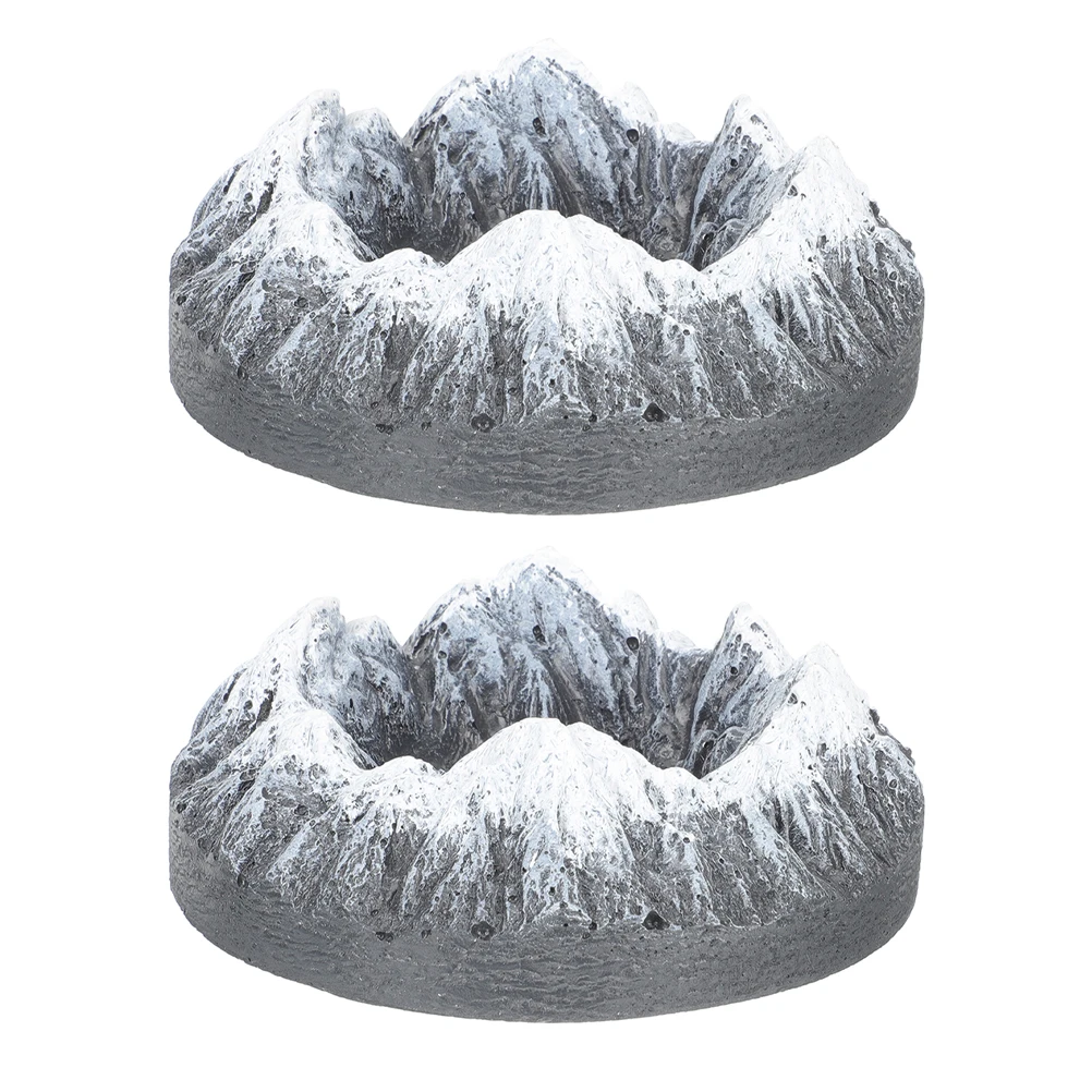 

2Pcs Unique Artistic Cement Ashtray Nordic Alps Smoking Decor For Indoor And Outdoor Spaces